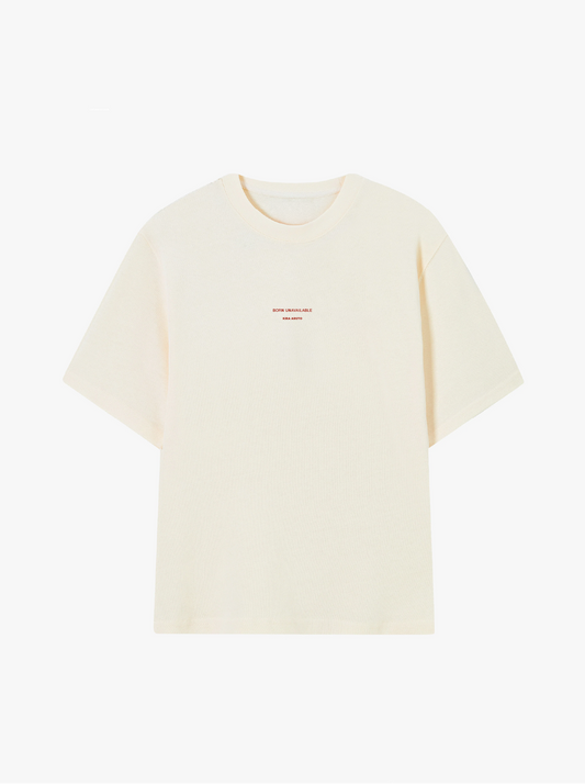 Born Unavailable Soft Boxy Tee - Cream