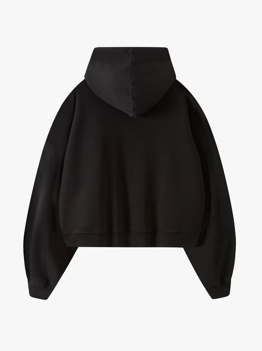 Arched Boxy Hoodie - Black
