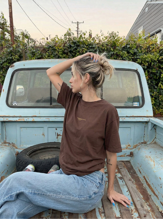 Silence Soft Boxy Tee - Brown